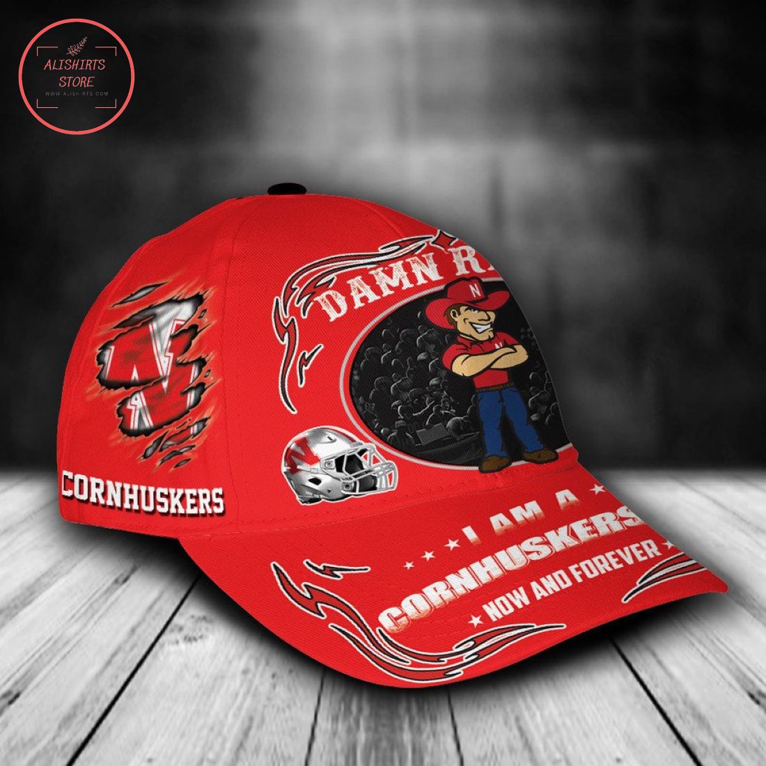 Nebraska Cornhuskers NCAA Classic Cap Mascot Custom Name