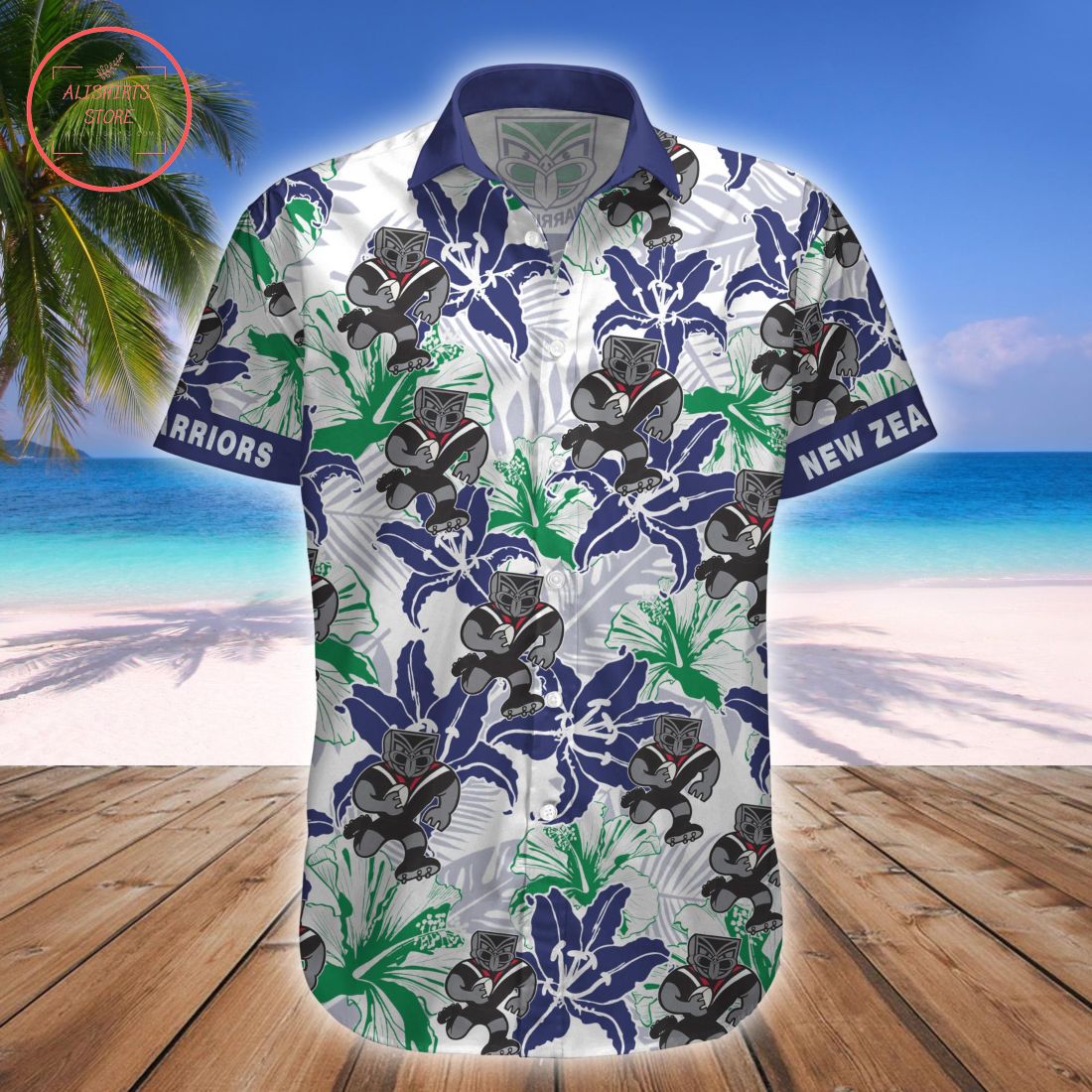 New Zealand Warriors Mascot Hawaiian Shirt