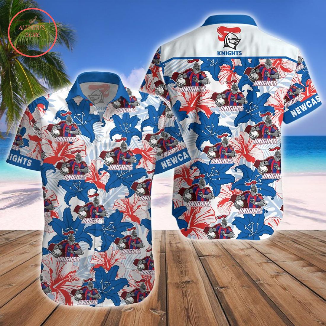 Newcastle Knights Mascot Hawaiian Shirt