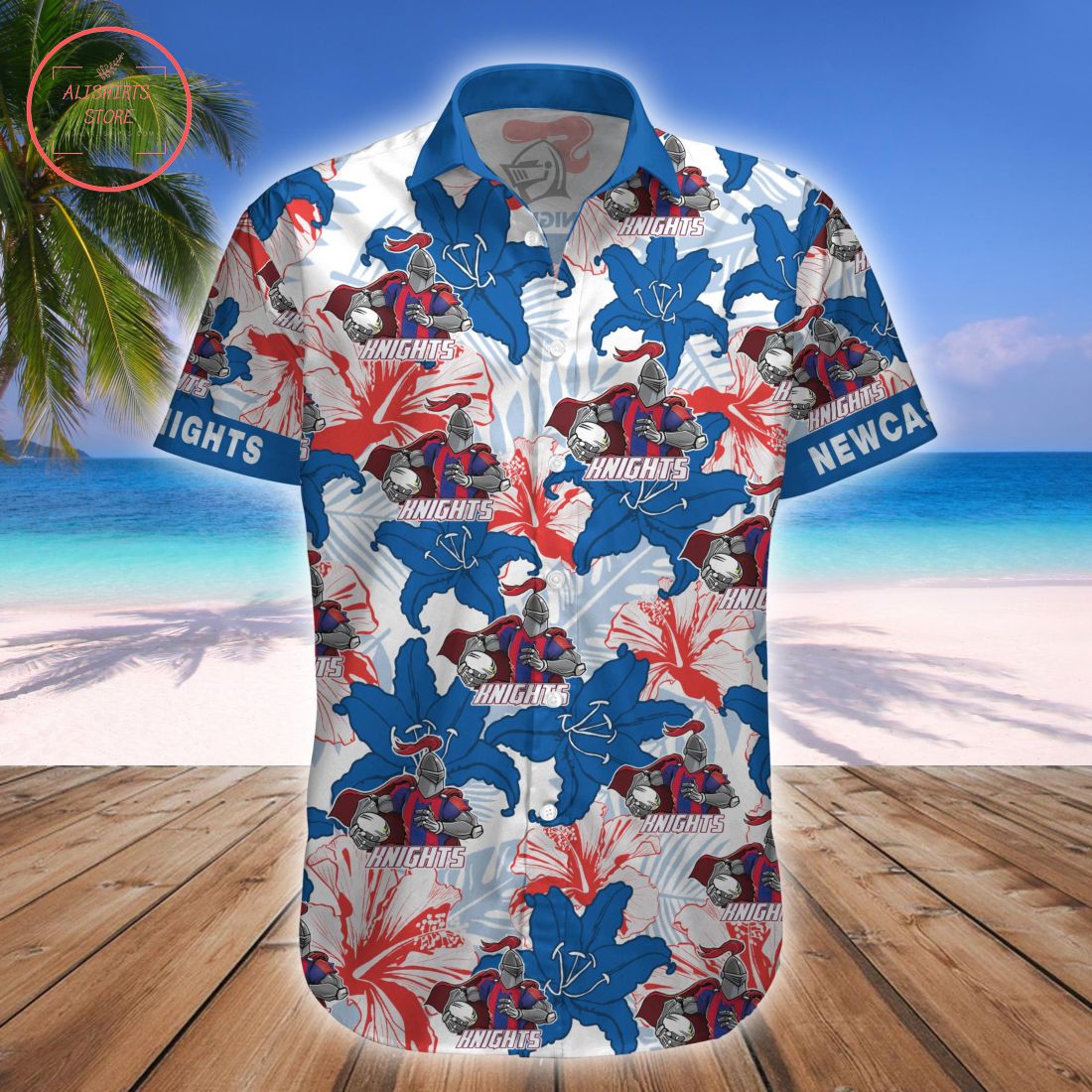 Newcastle Knights Mascot Hawaiian Shirt