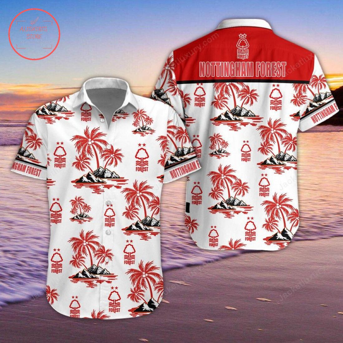 Nottingham Forest FC Hawaiian Shirt and Shorts
