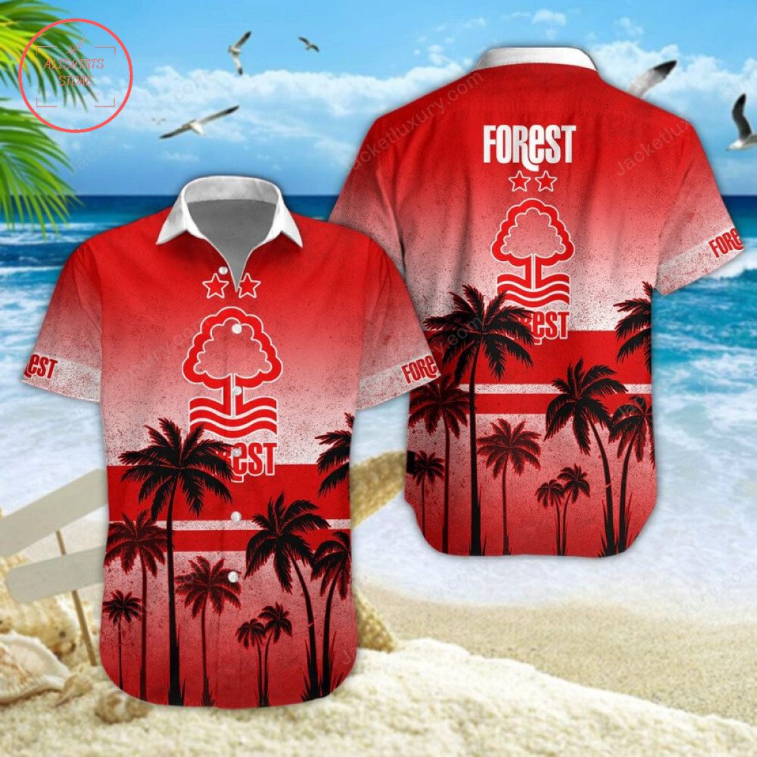 Nottingham Forest Hawaiian Shirt and Beach Shorts