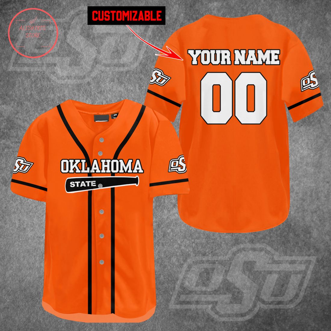 Oklahoma State Personalized Baseball Jersey