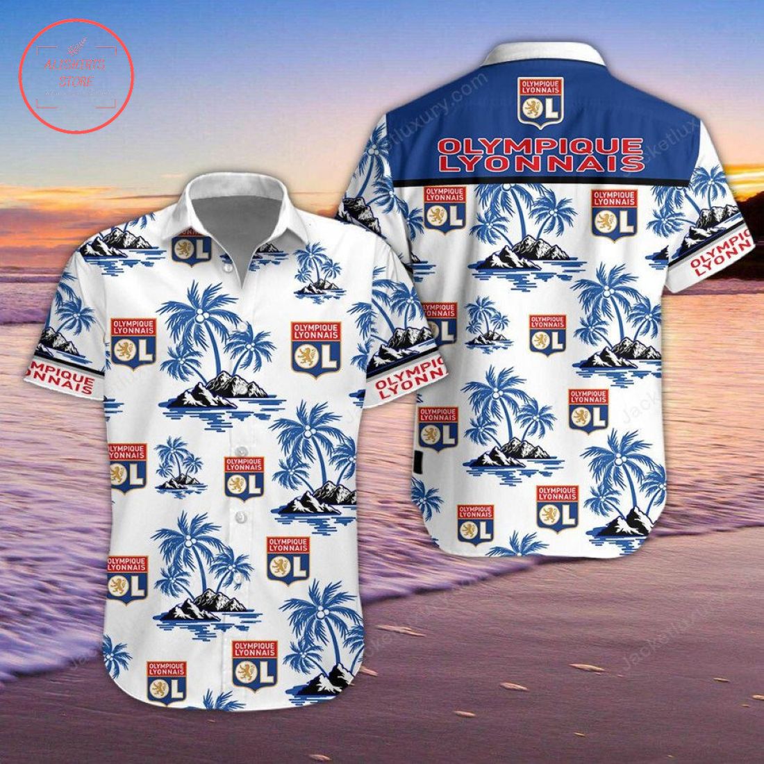 Olympique Lyonnais Hawaiian Shirt and Shorts