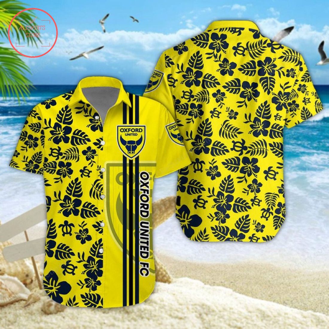Oxford United F.C Aloha Hawaiian Shirt and Beach Shorts
