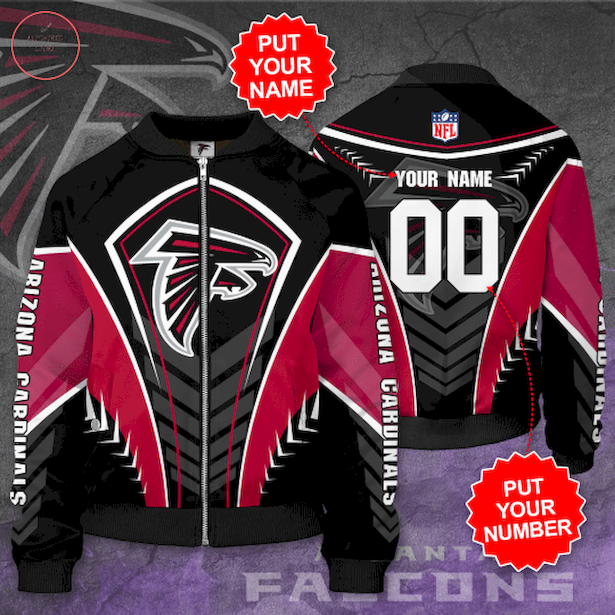 Personalized Atlanta Falcons Football Team Bomber Jacket