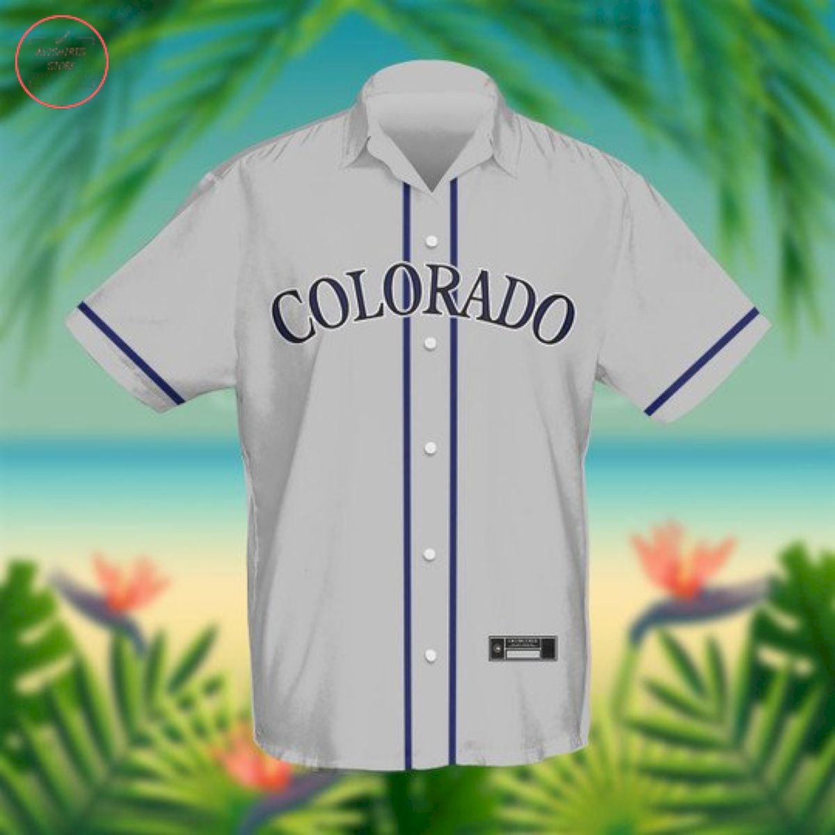 Personalized Colorado Rockies Baseball Grey Hawaiian Shirt