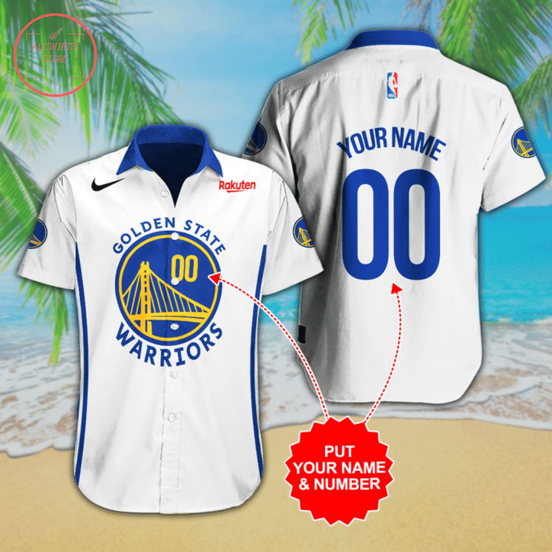Personalized Golden State Warriors Hawaiian Shirt and Shorts