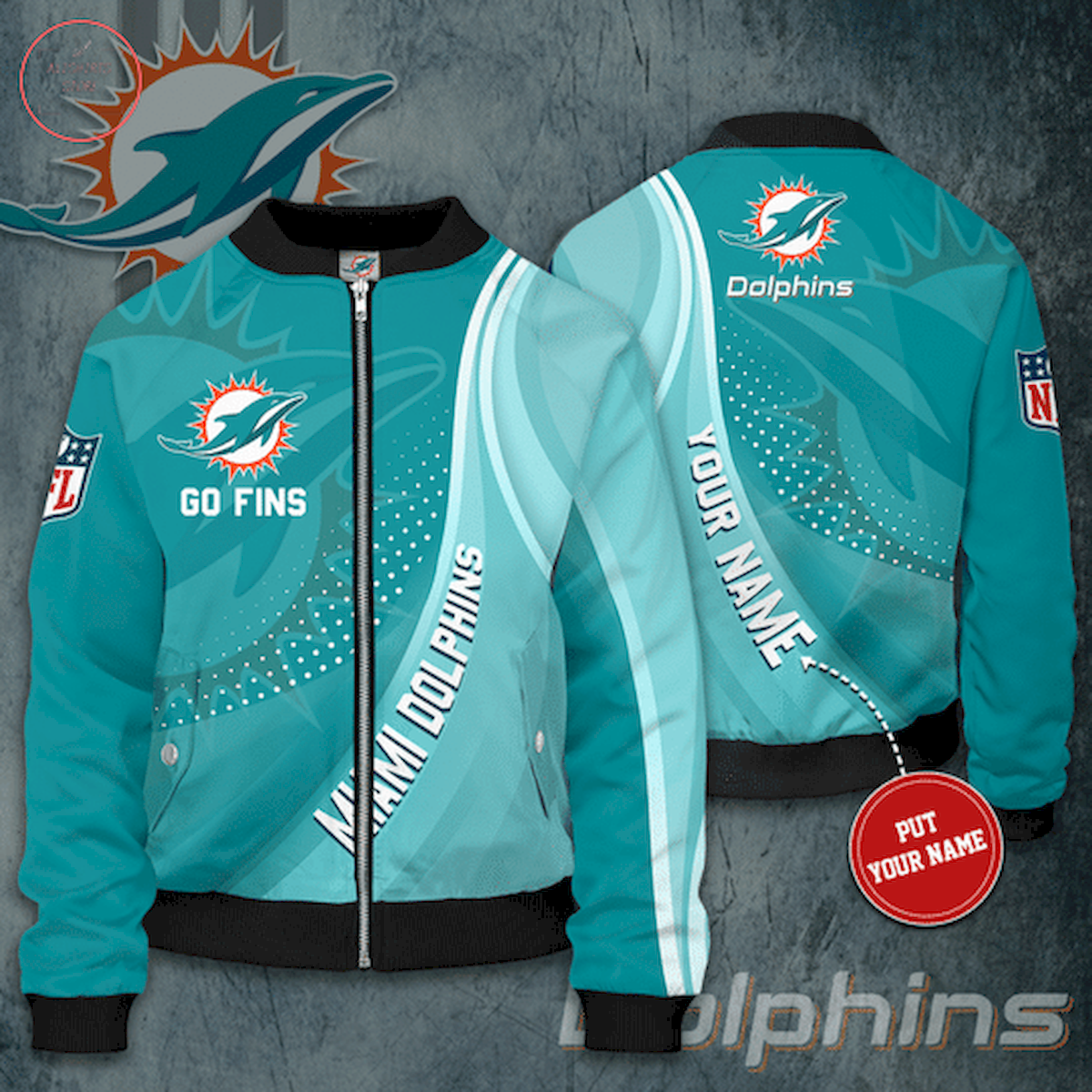 Personalized Miami Dolphins Football Team Bomber Jacket