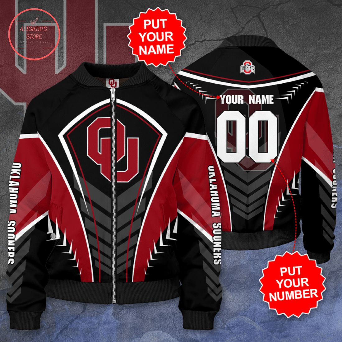 Personalized Oklahoma Sooners Softball Bomber Jacket