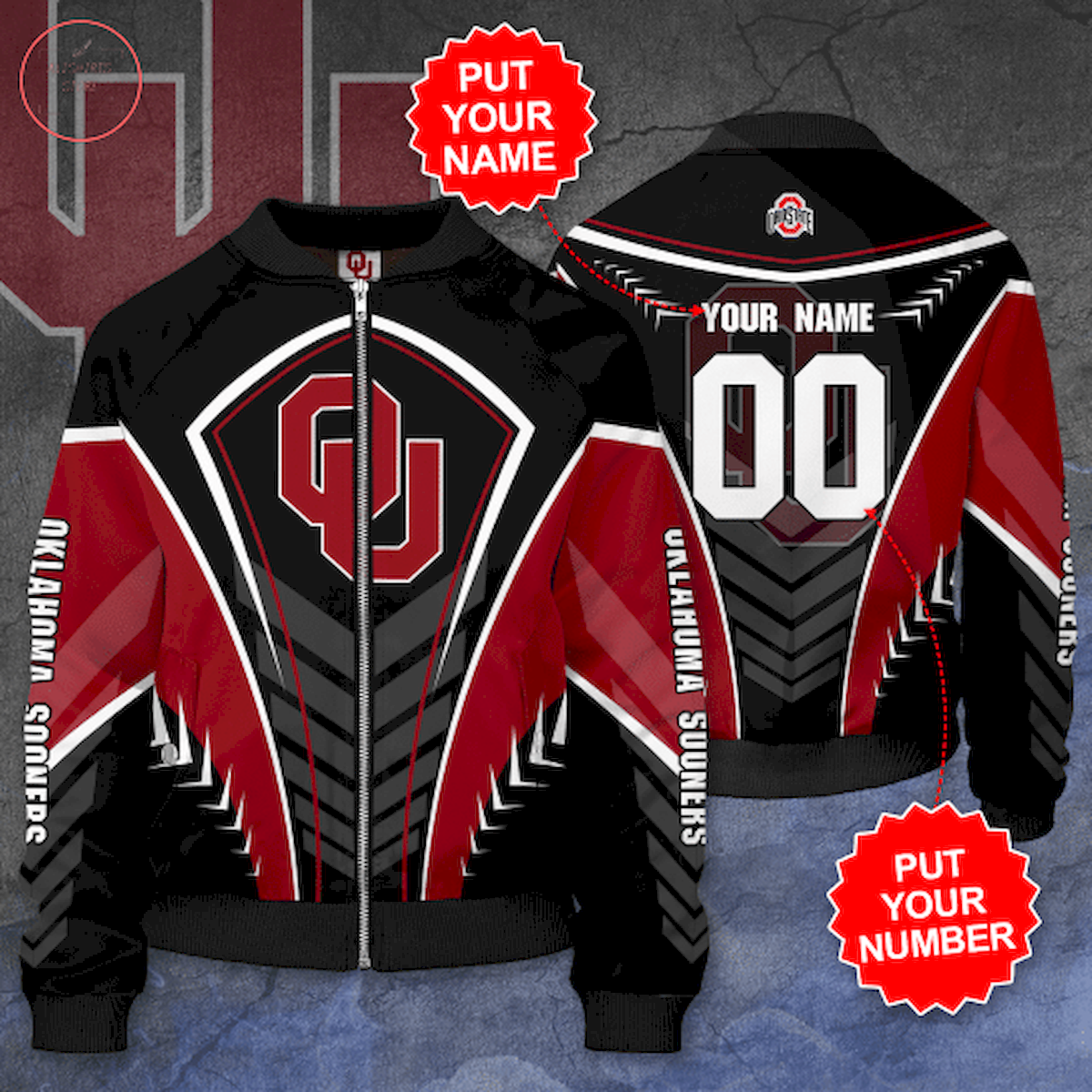 Personalized Oklahoma Sooners Softball Team Bomber Jacket