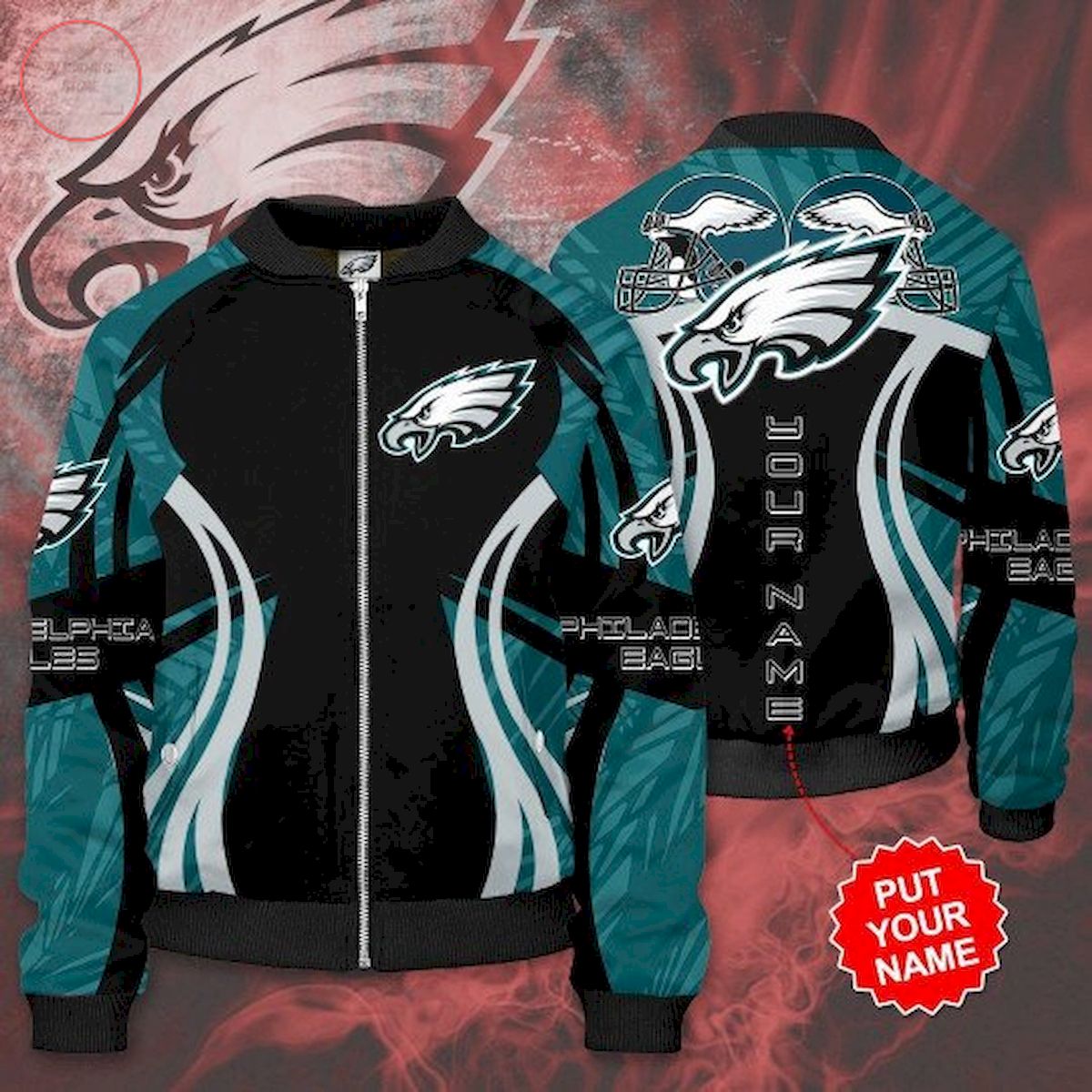 Personalized Philadelphia Eagles Football Team Bomber Jacket