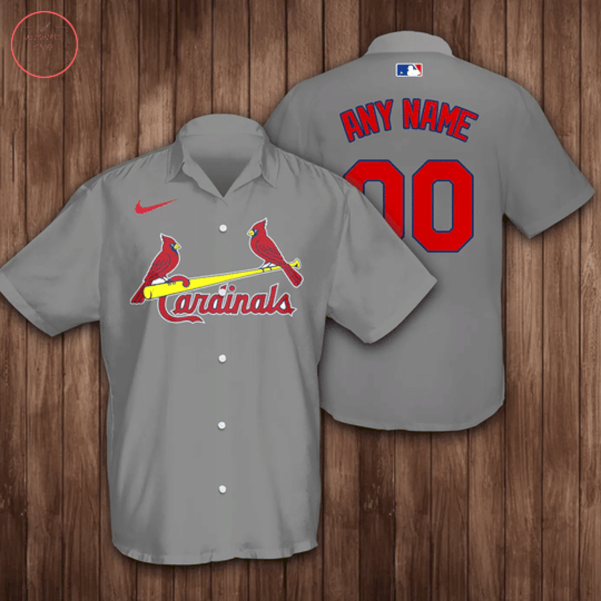 Personalized St. Louis Cardinals Baseball Grey Hawaiian Shirt