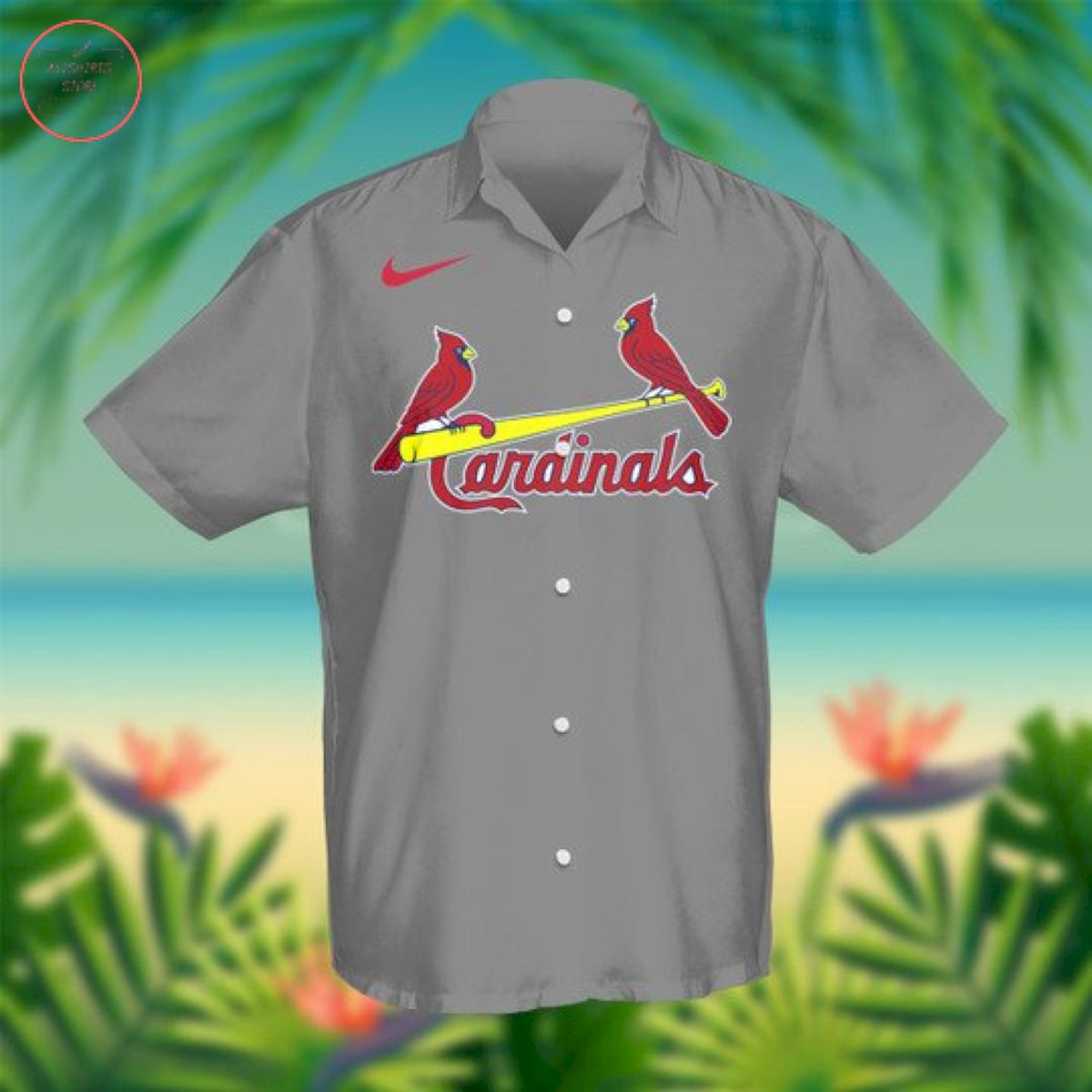Personalized St. Louis Cardinals Baseball Grey Hawaiian Shirt
