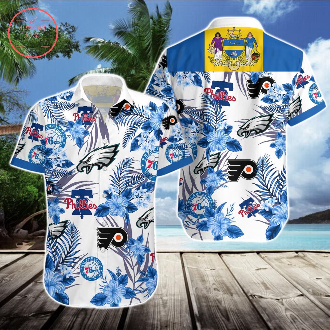 Philadelphia Eagles 76ers Phillies Flyers Hawaiian Shirt