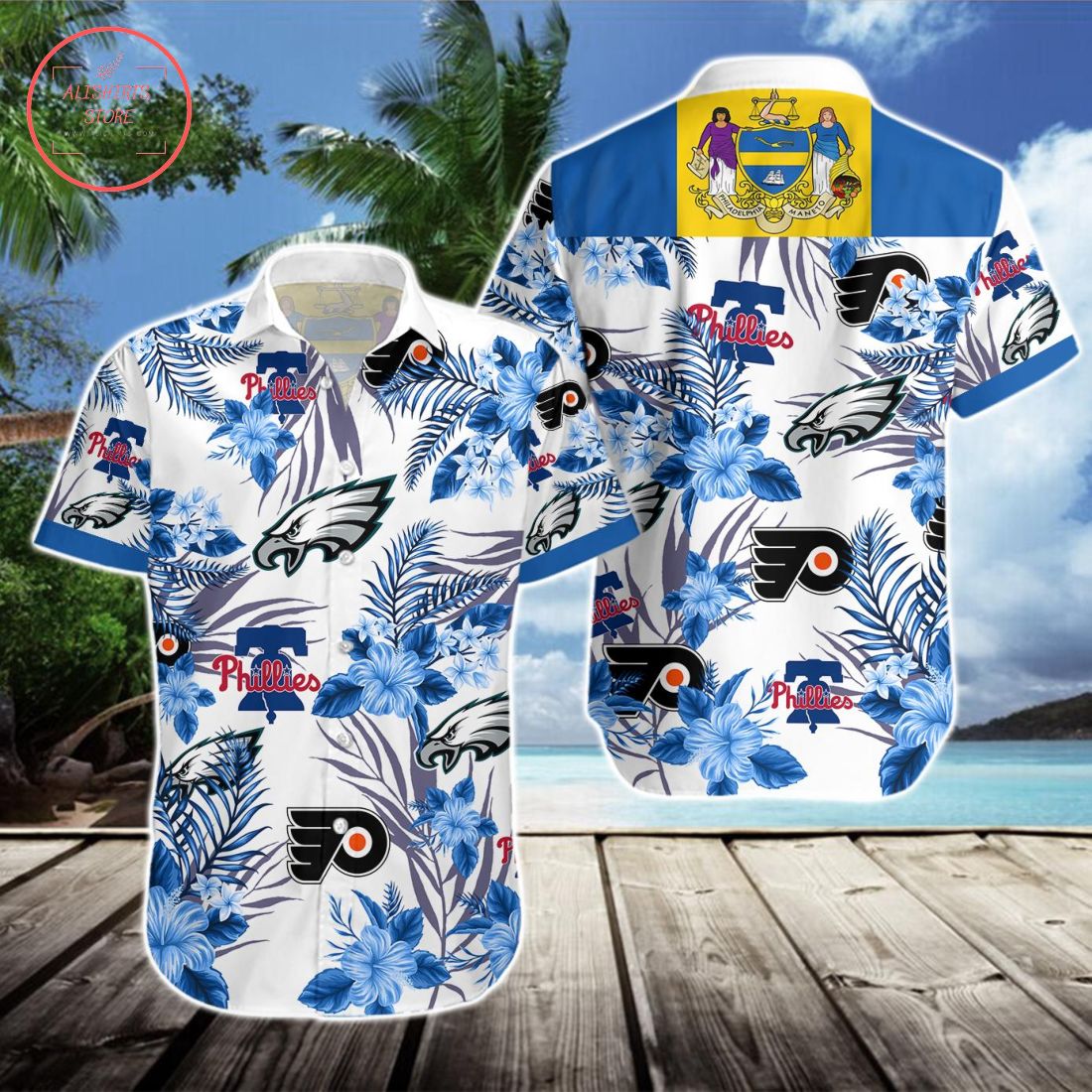 Philadelphia Eagles 76ers Phillies Hawaiian Shirt