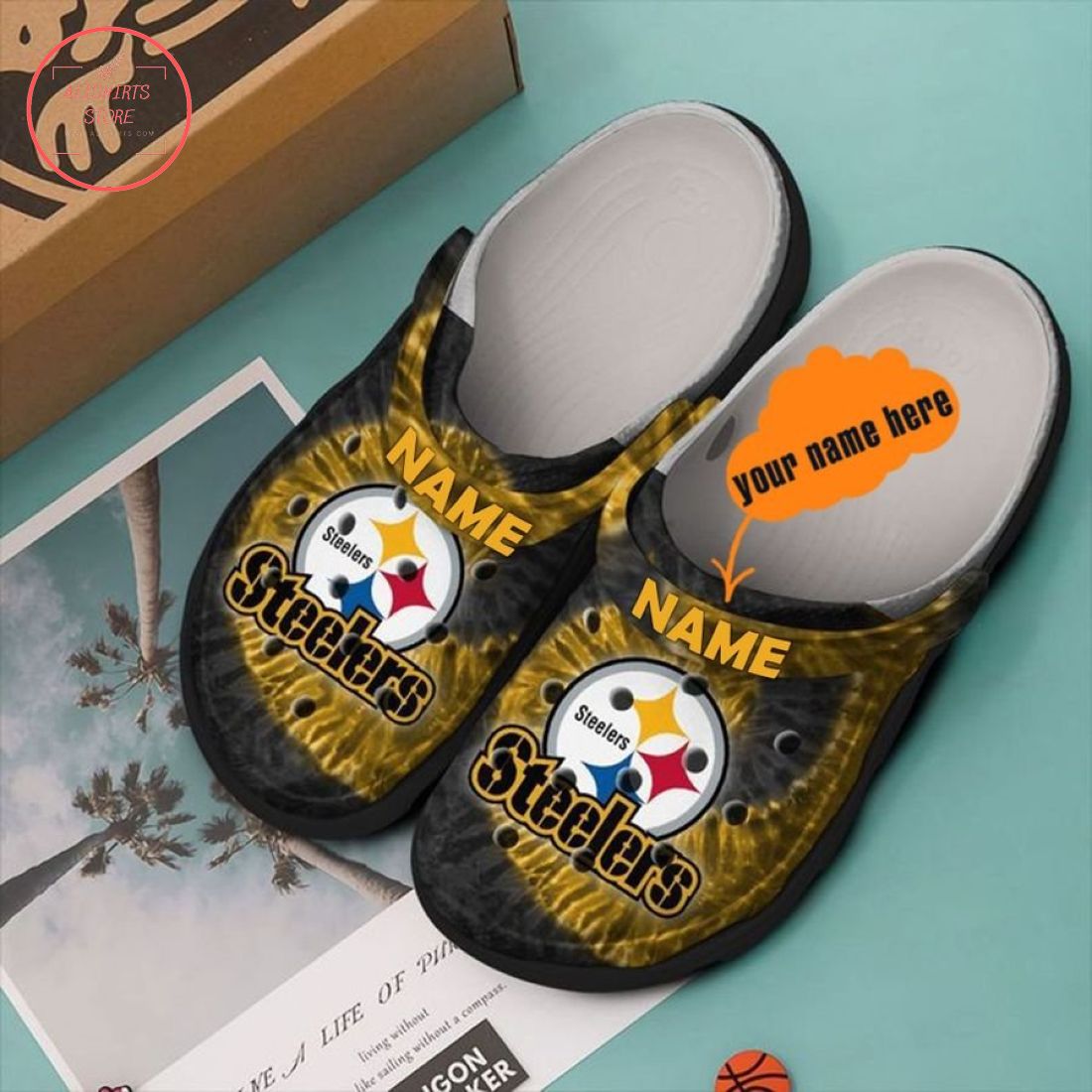 Pittsburgh Steelers Personalized Crocs Crocband Clog