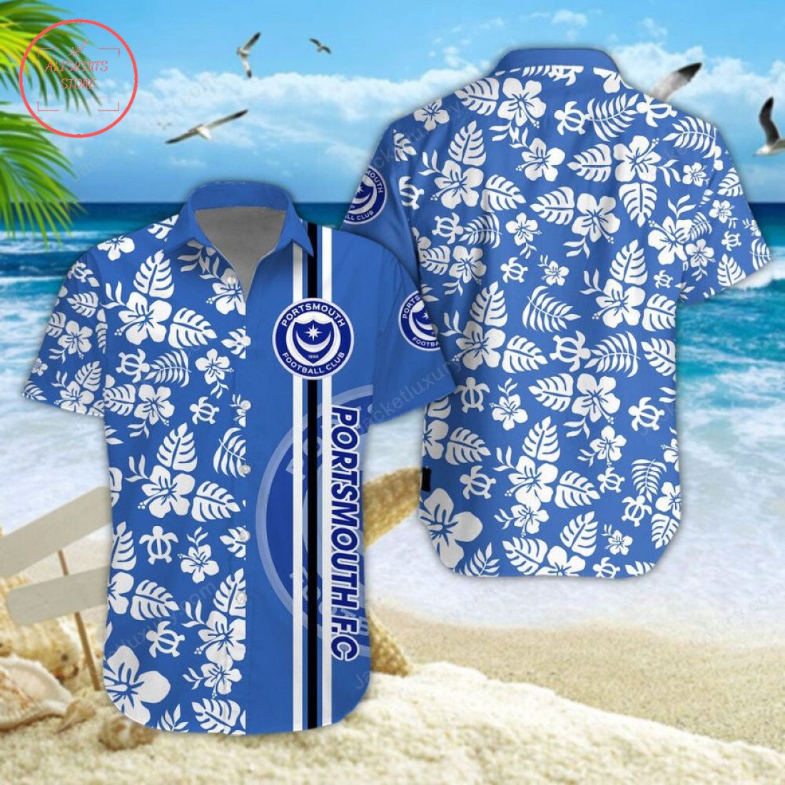 Portsmouth FC Aloha Hawaiian Shirt and Beach Shorts