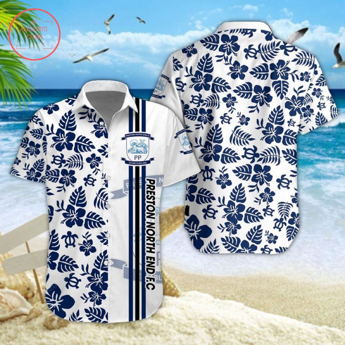 Preston North End F.C Aloha Hawaiian Shirt and Beach Shorts