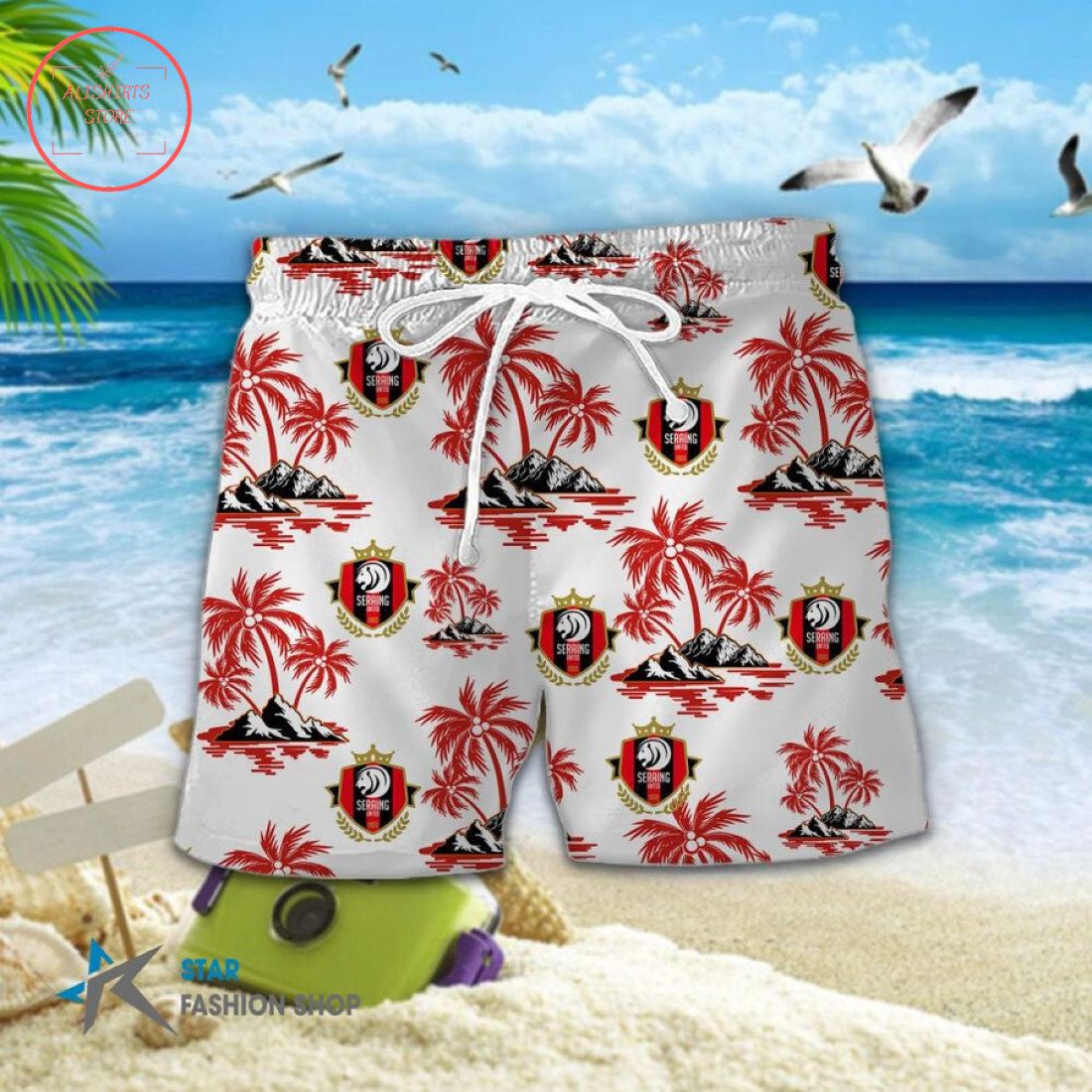 R.F.C. Seraing Combo Hawaiian Shirt Shorts and Flip Flops