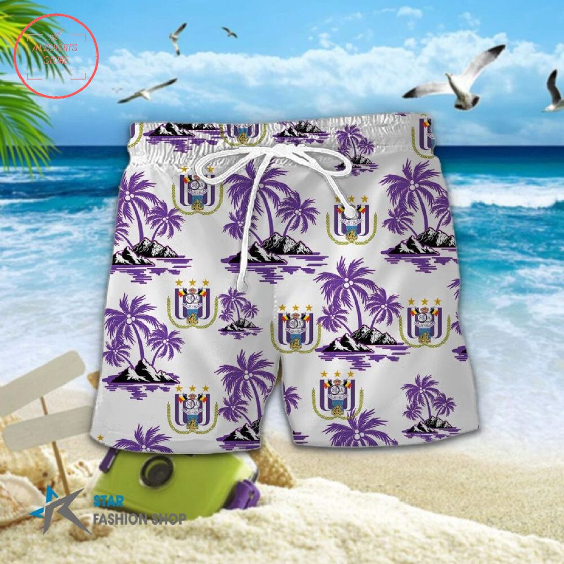 R.S.C. Anderlecht Combo Hawaiian Shirt Shorts and Flip Flops