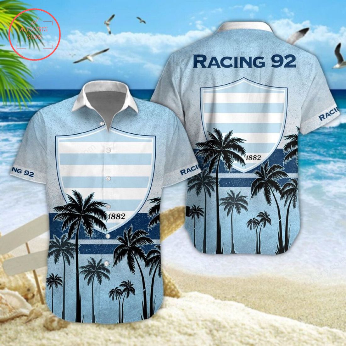 Racing 92 Hawaiian Shirt and Shorts