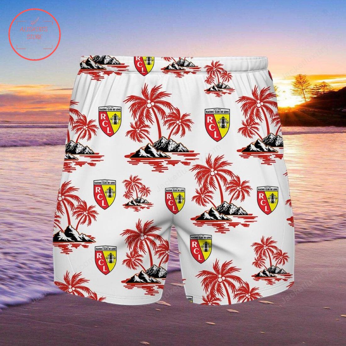 Racing Club de Lens Hawaiian shirt and shorts