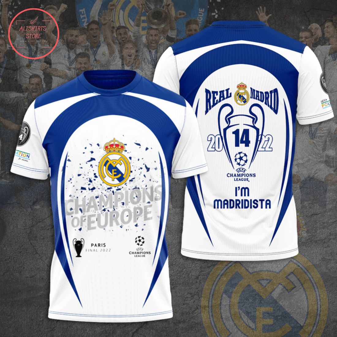 Real Madrid Champions of Europe 2022 T-shirt 3d