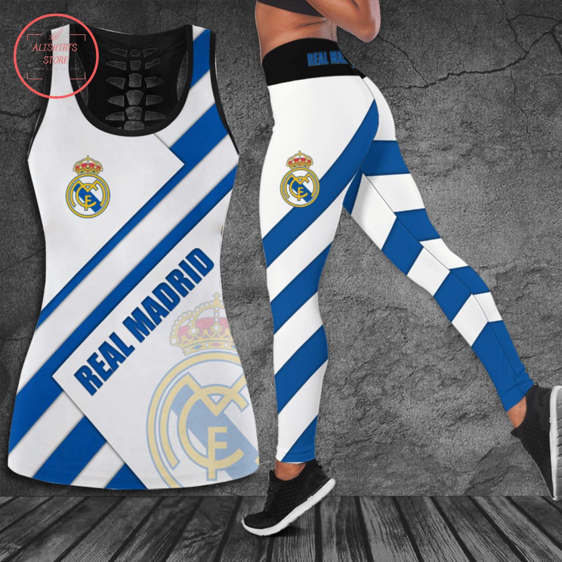 Real Madrid Hollow Tank Top and Leggings
