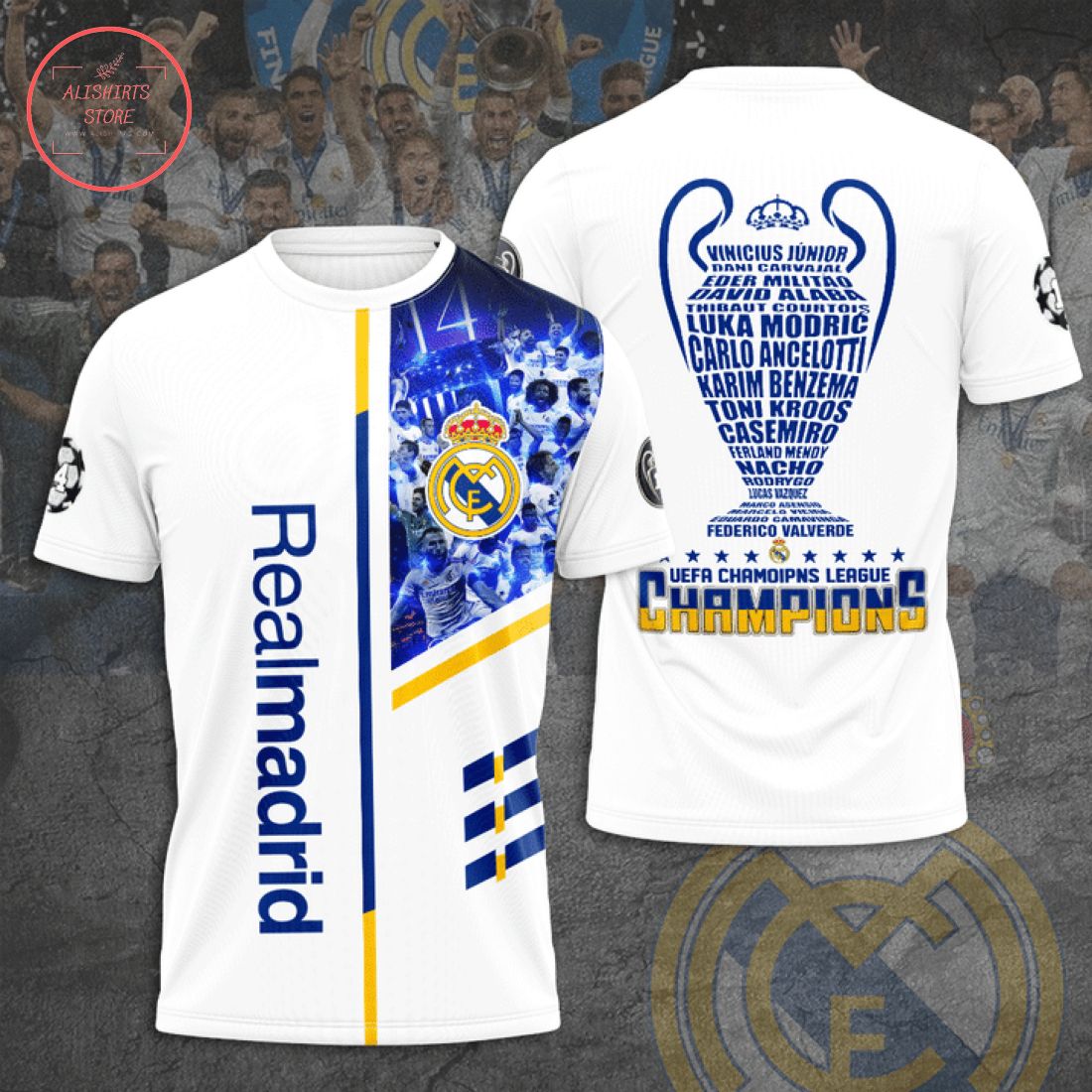 Real Madrid UEFA Champions League 2022 All Over Printed Shirt