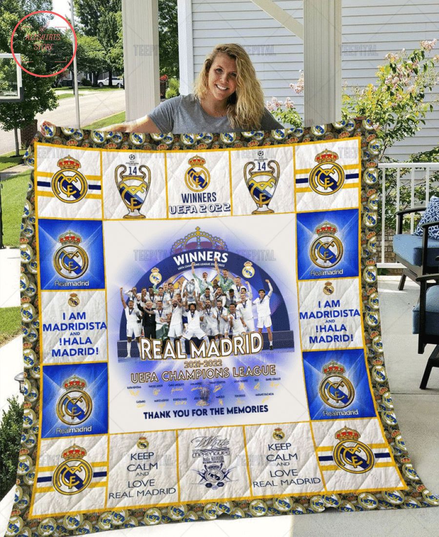 Real Madrid UEFA Champions League 2022 Quilt Blanket