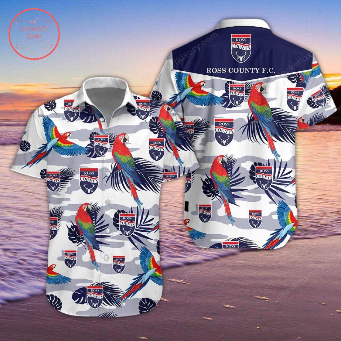 Ross County FC Parrot Hawaiian Shirt and Beach Shorts