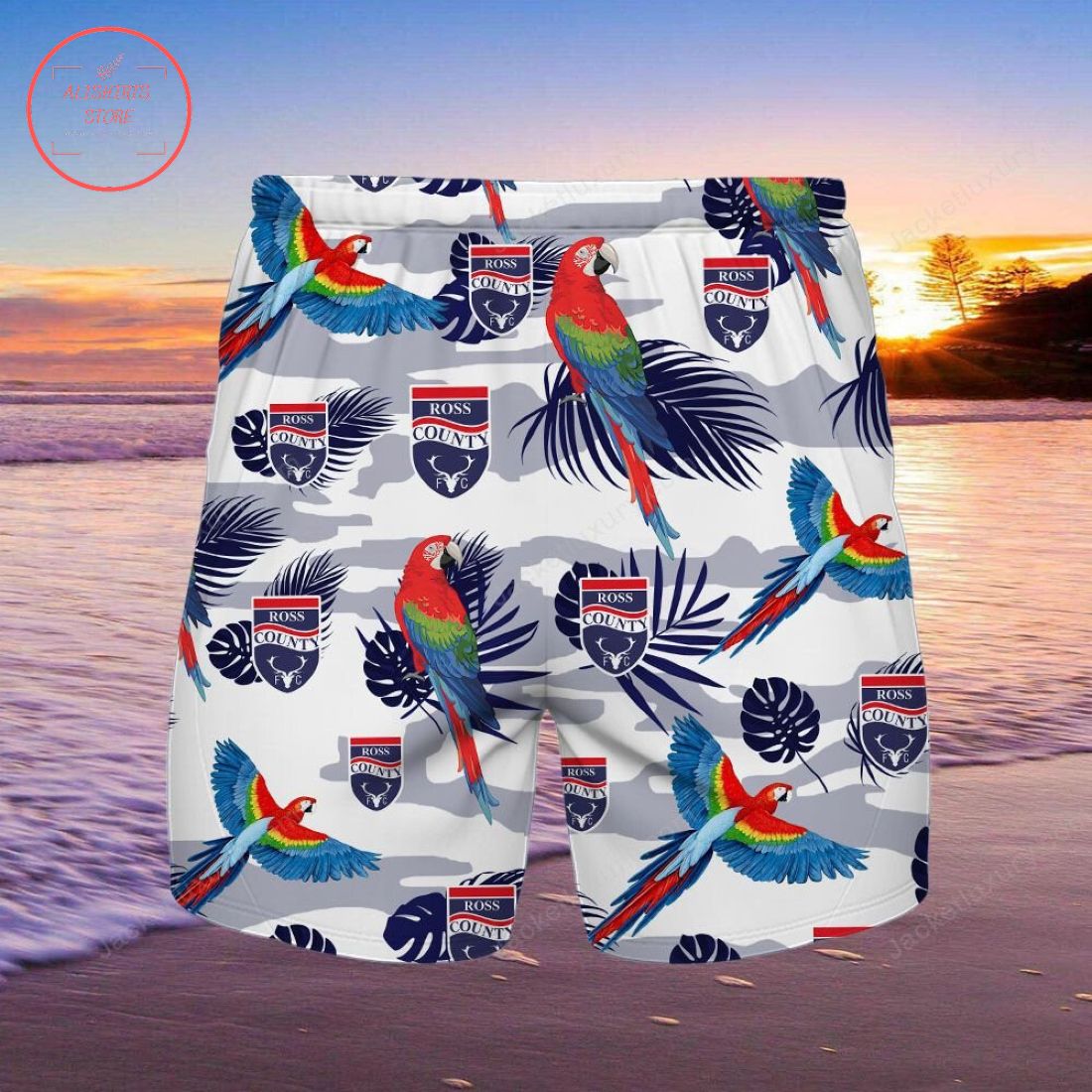Ross County FC Parrot Hawaiian Shirt and Beach Shorts