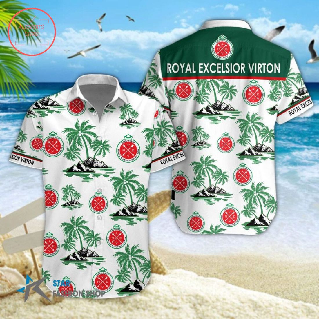 Royal Excelsior Virton Combo Hawaiian Shirt Shorts and Flip Flops