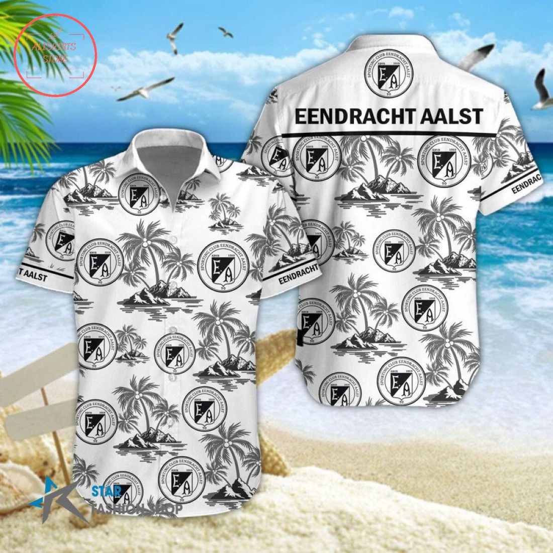 S.C. Eendracht Aalst Combo Hawaiian Shirt Shorts and Flip Flops