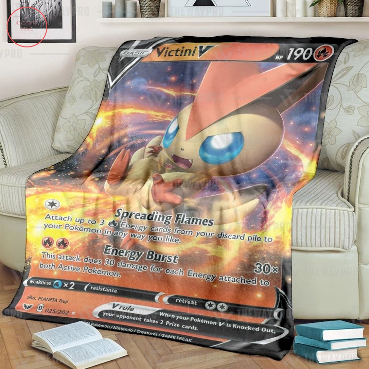 Anime Pokemon Victiny Custom Quilt Blanket