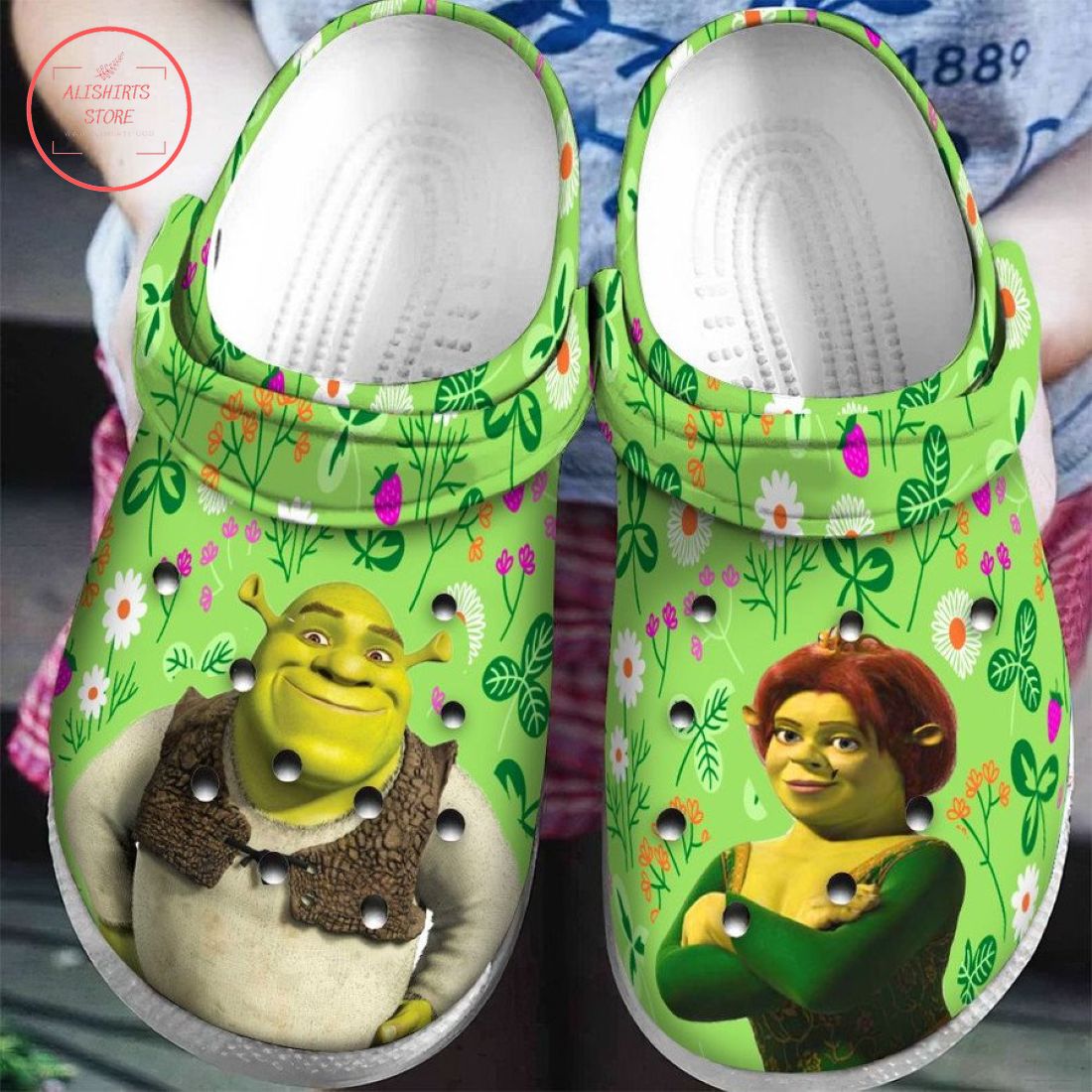 Shrek Full Printing Crocs Crocband Clogs