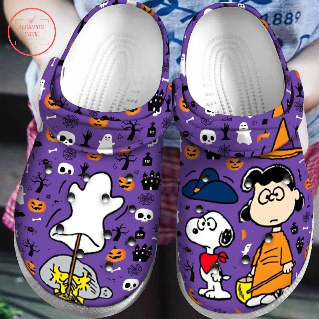 Snoopy Halloween Pumpkin Crocs Crocband Clog