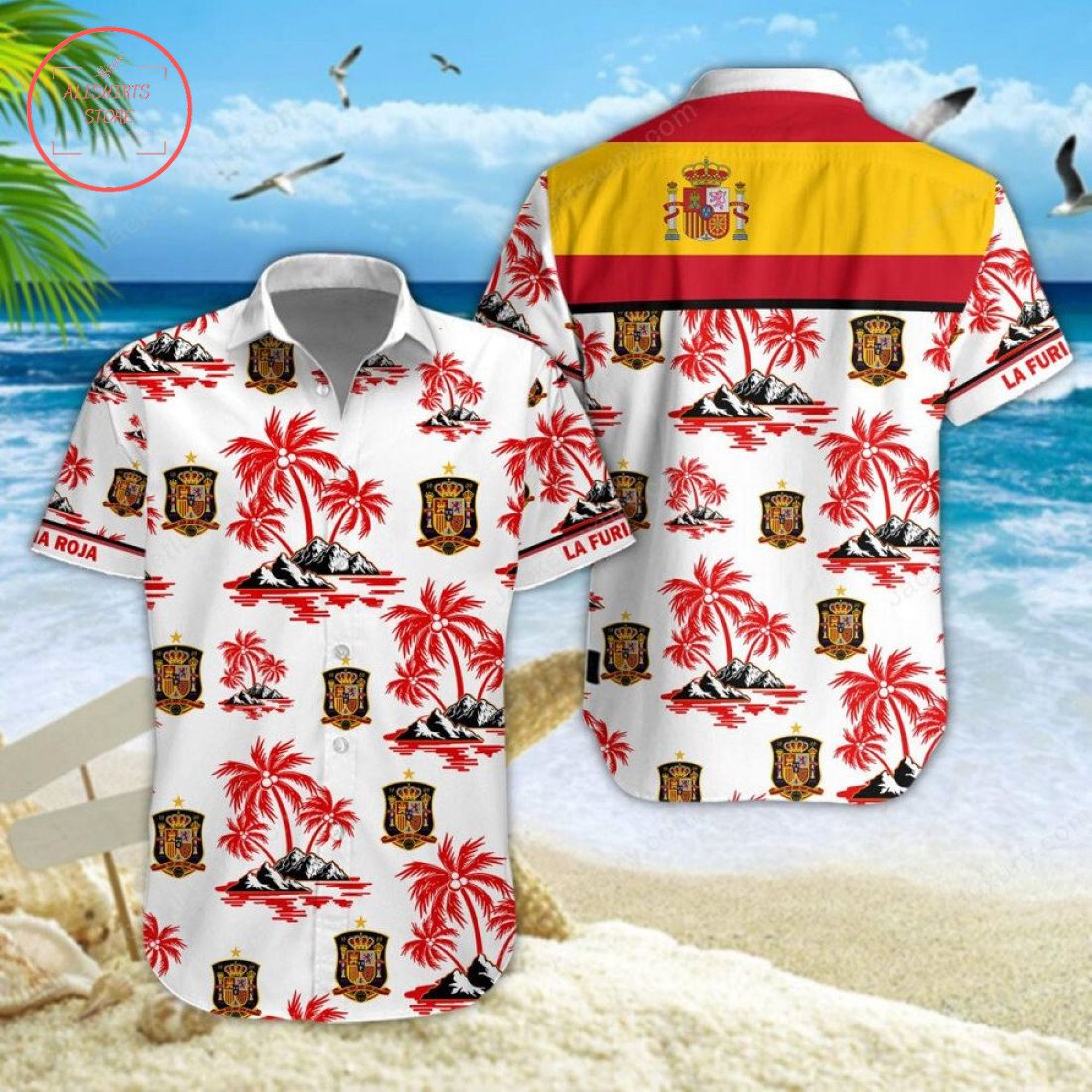 Spain national football team Hawaiian Shirt and Shorts