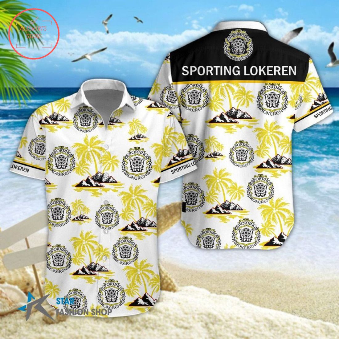 Sporting Lokeren Combo Hawaiian Shirt Shorts and Flip Flops