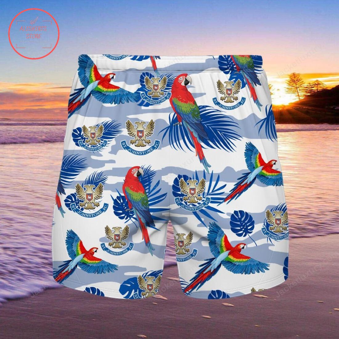 St Johnstone FC Parrot Hawaiian Shirt and Beach Shorts