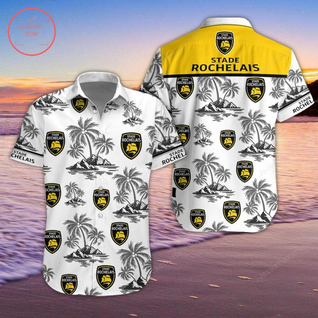 Stade Rochelais Hawaiian Shirt and Beach Shorts