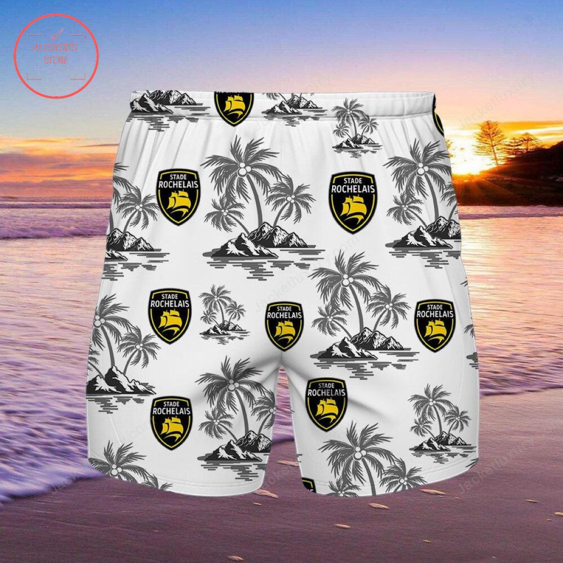 Stade Rochelais Hawaiian shirt and beach shorts