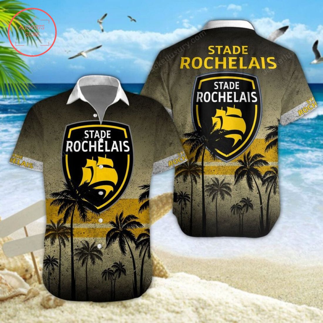 Stade Rochelais Hawaiian Shirt and Shorts