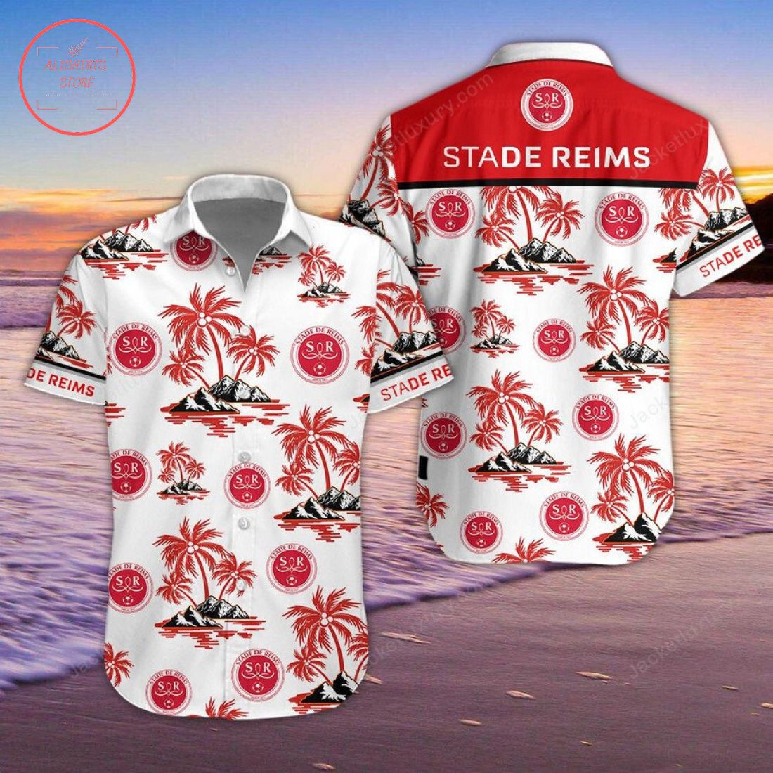 Stade de Reims Hawaiian Shirt and Shorts