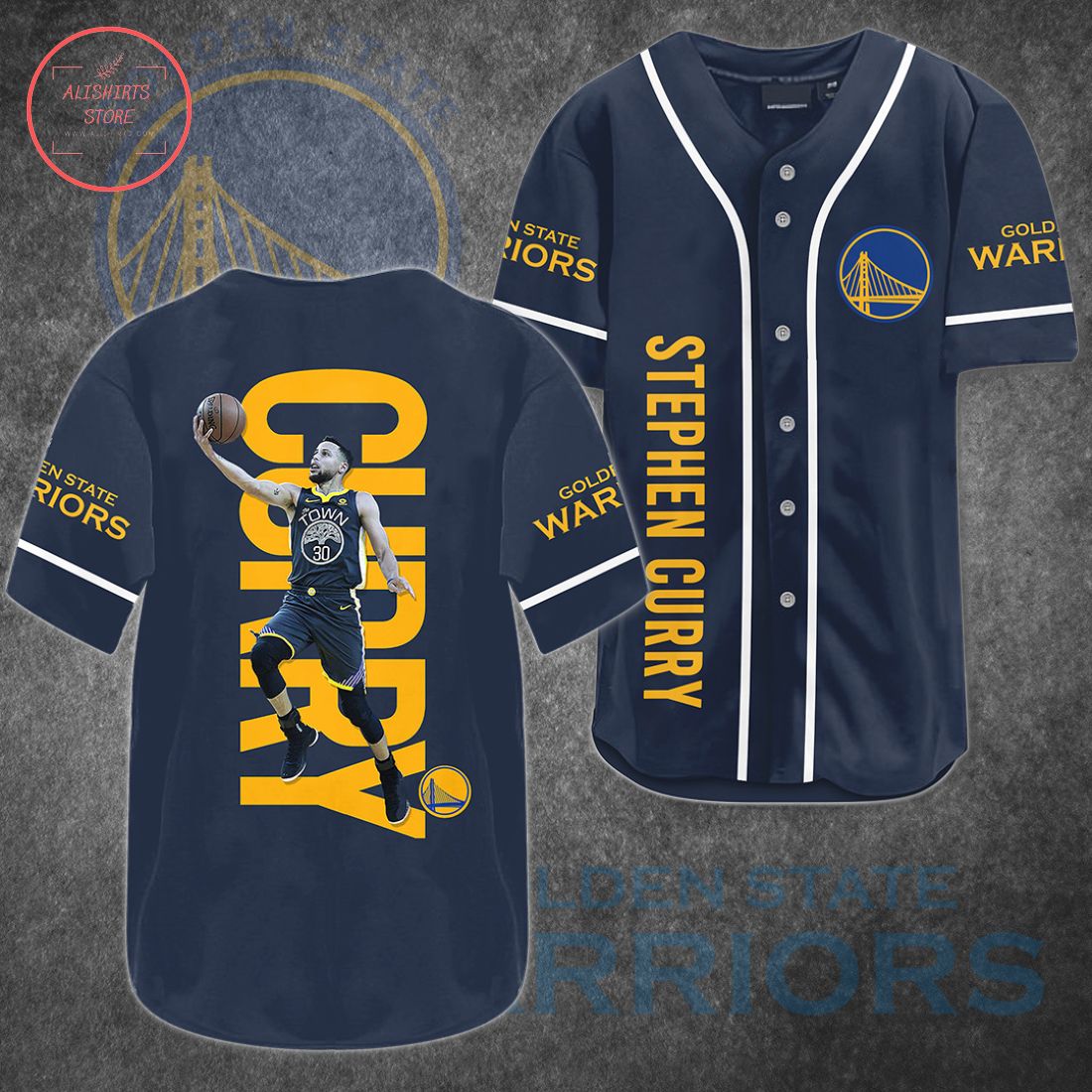 Stephen Curry Golden State Warrior Baseball Jersey