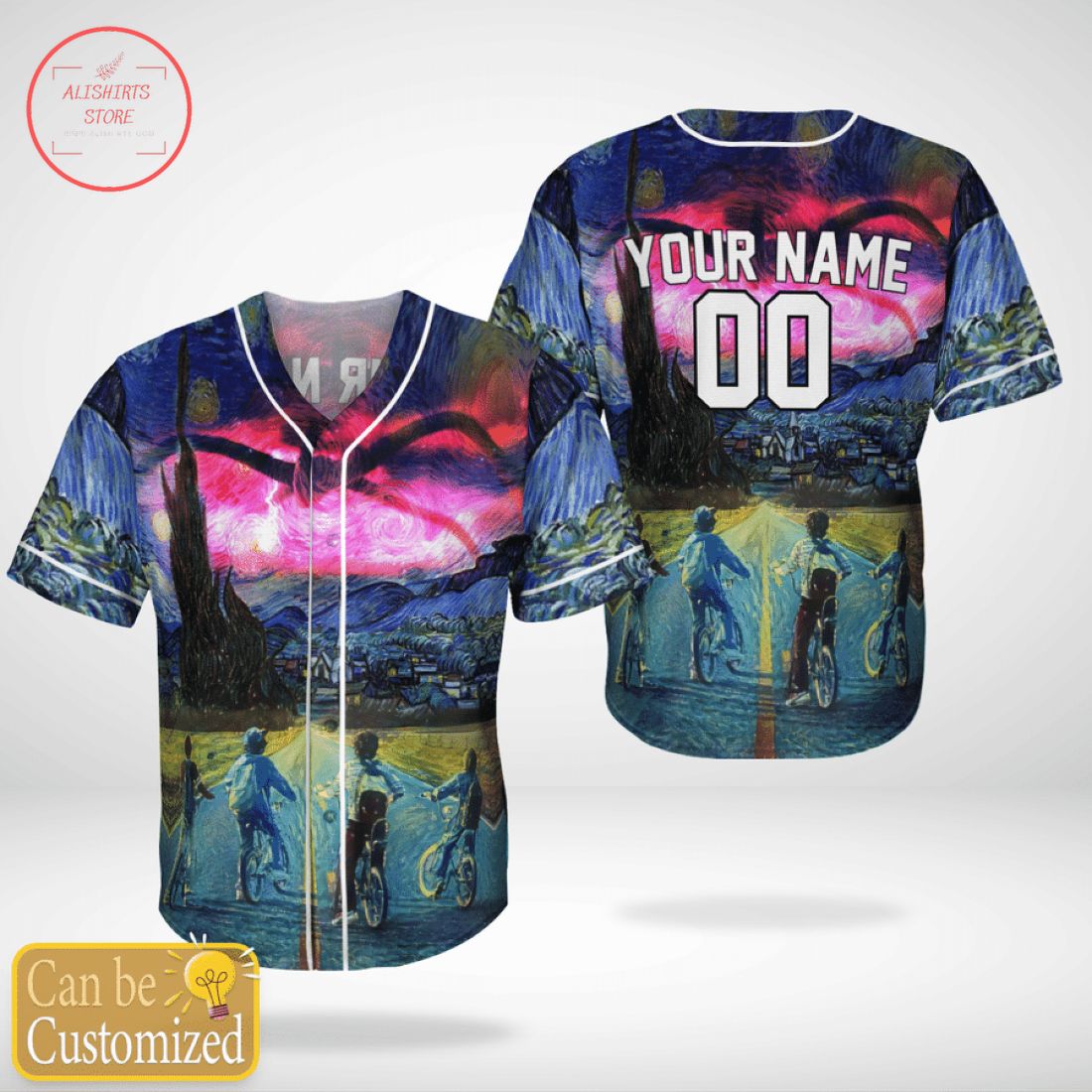 Stranger Things Van Gogh Custom Baseball Jersey