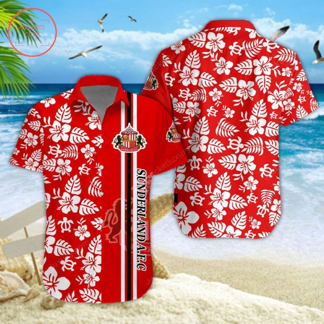 Sunderland A.F.C Aloha Hawaiian Shirt and Beach Shorts
