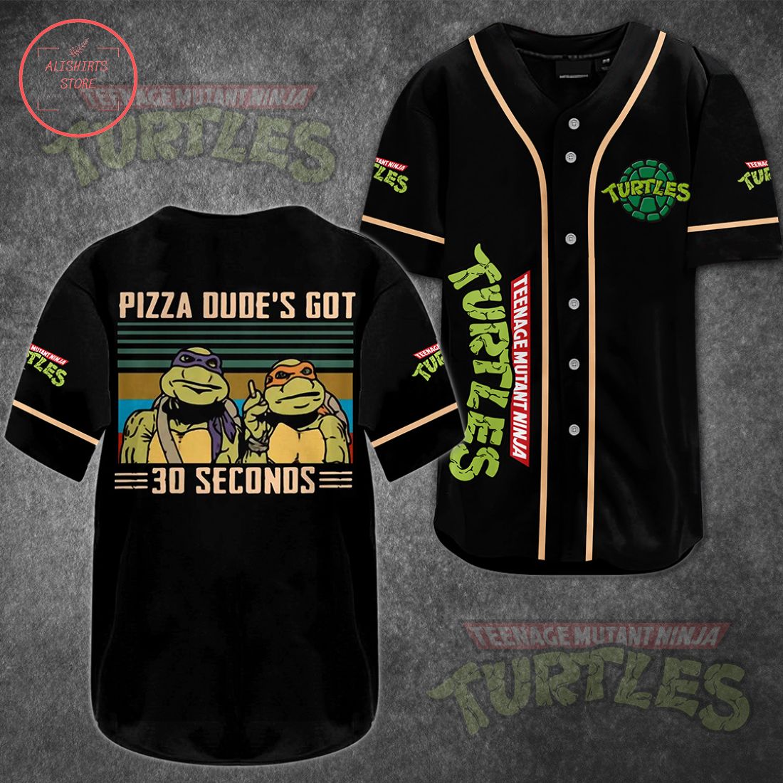 Teenage Mutant Ninja Turtles Pizza Baseball Jersey