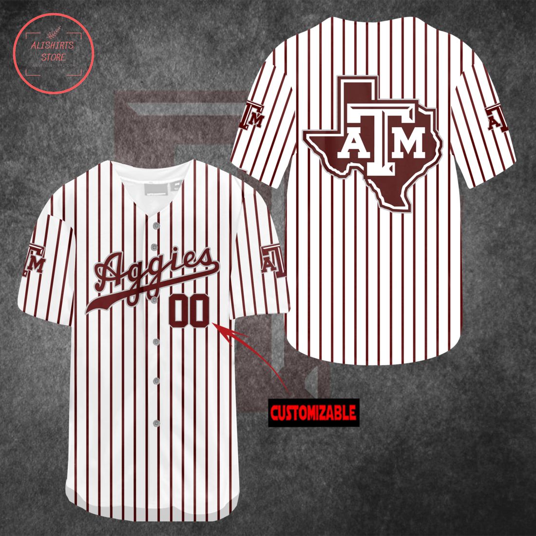 Texas A&M Aggies football customized Baseball Jersey